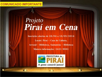 Piraí oferece curso gratuito de teatro