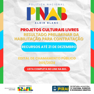 Prazo para recursos do edital de projetos culturais termina neste sábado, dia 21