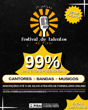 Festival de Talentos de Piraí tem 99% das vagas já preenchidas