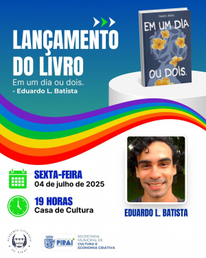 Piraí recebe lançamento do livro “Em um dia ou dois”, de Eduardo L. Batista