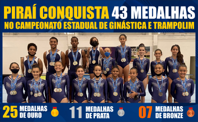 Piraí conquista 43 medalhas no Campeonato Estadual de Ginástica de Trampolim